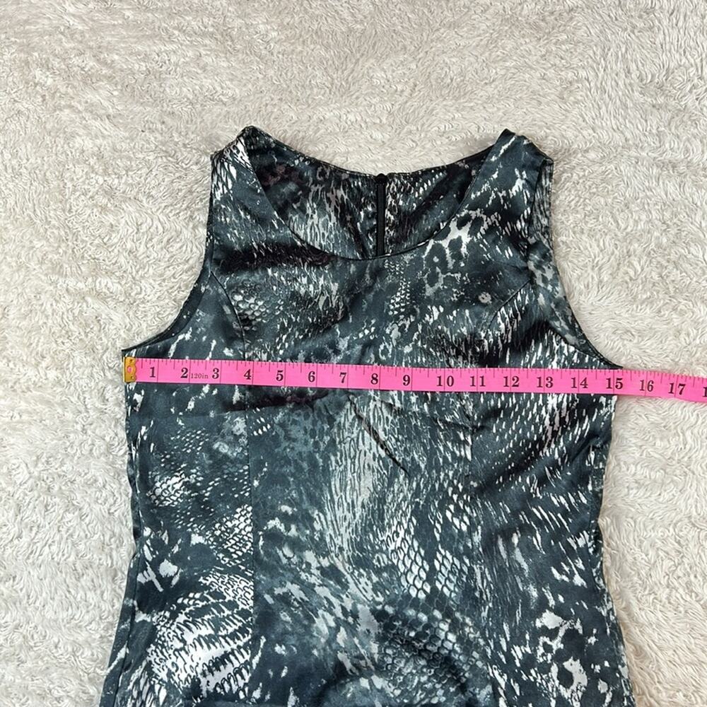 Bianco Ballo gunmetal grey patterned cocktail party dress, 36 or XS - Picture 4 of 7